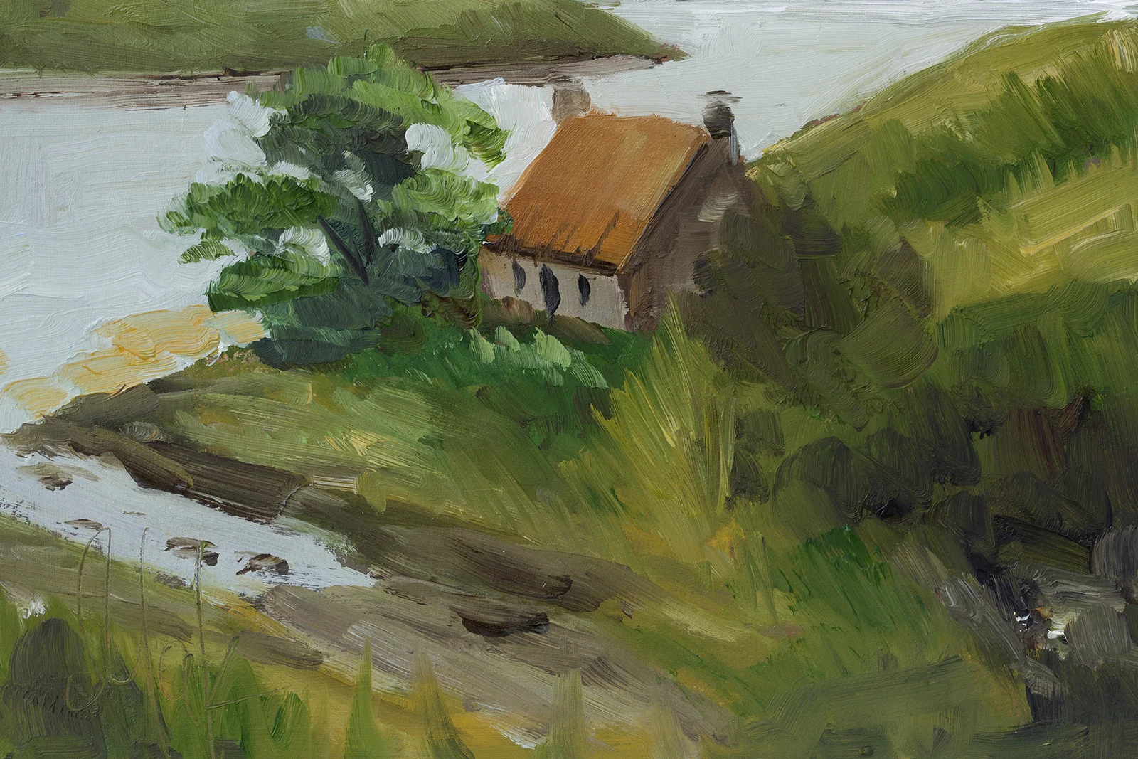 Scottish Highlands Cottage Oil Painting - Image 10