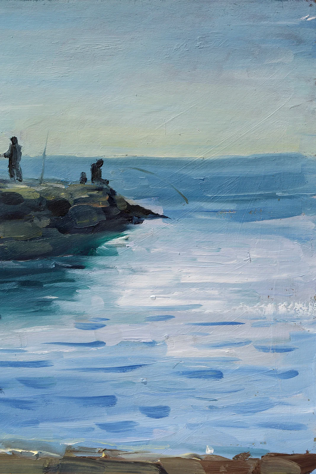 Beach Landscape Oil Painting Original | Coastal Fishing Scene Wall Art | Mediterranean Sea Gift - Image 8