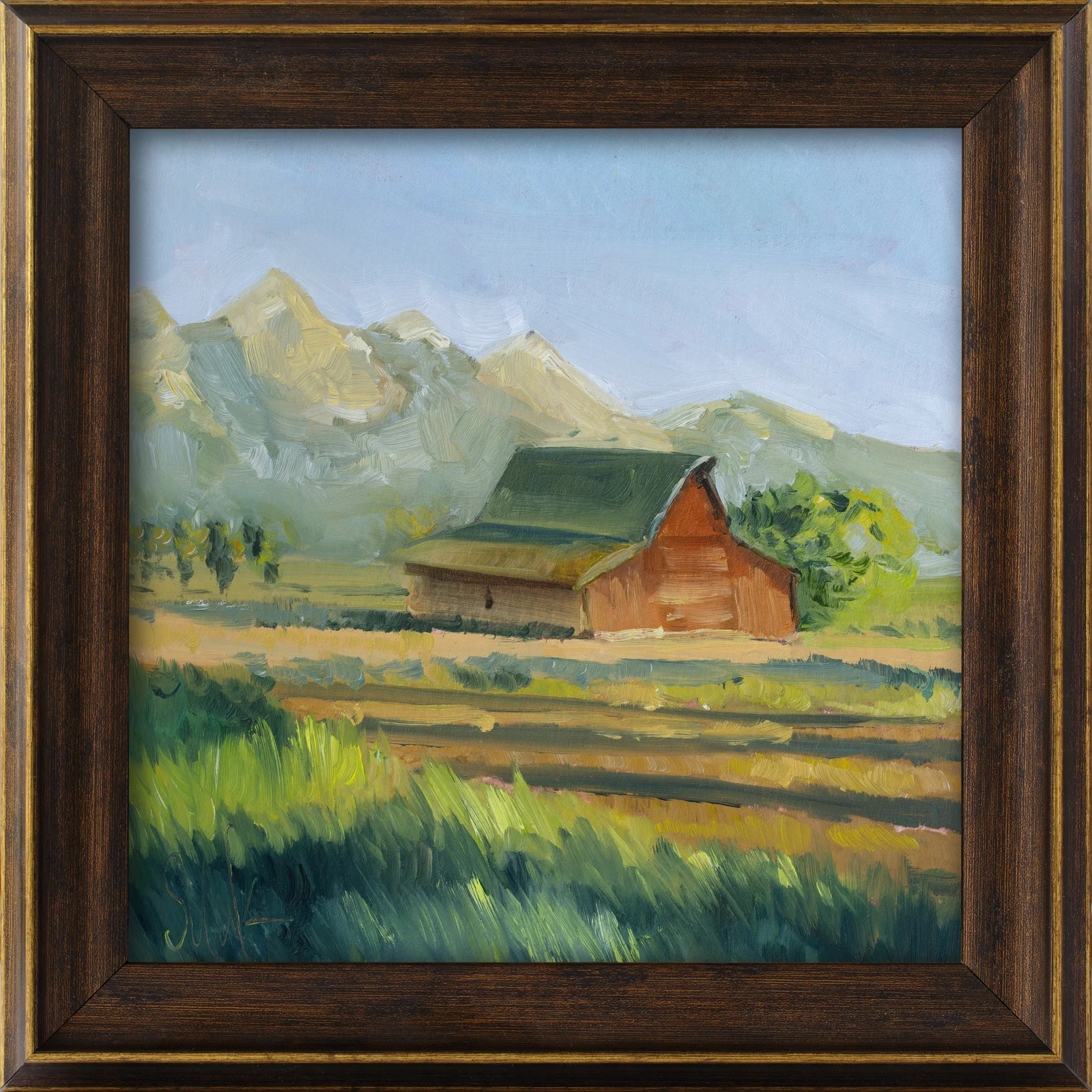 Grand Teton Barn Oil Painting