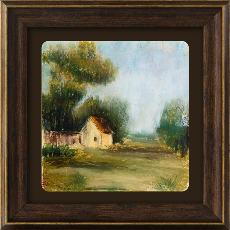 Provence Countryside Oil Pastel Painting
