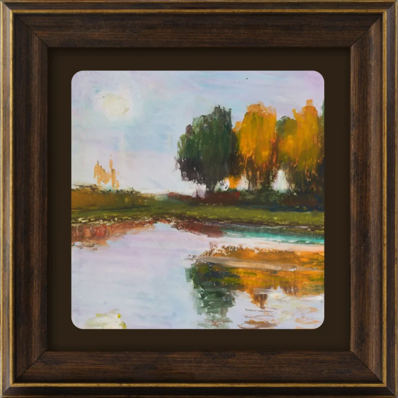 Autumn Landscape Oil Pastel Painting