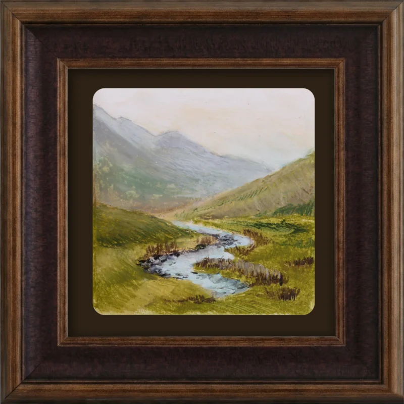 Scottish Highlands Oil Pastel Painting