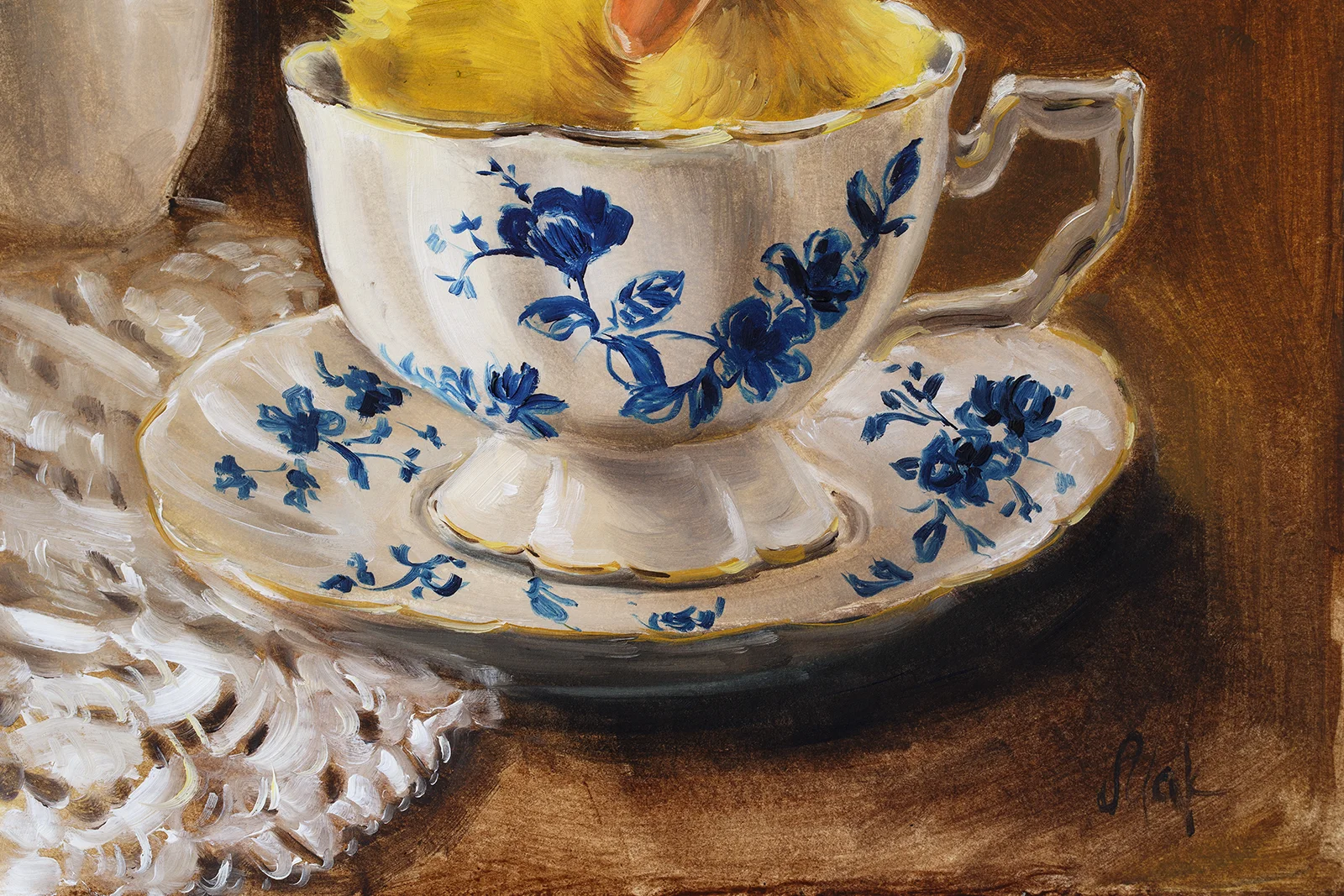 A cup of duckling oil painting - Image 10