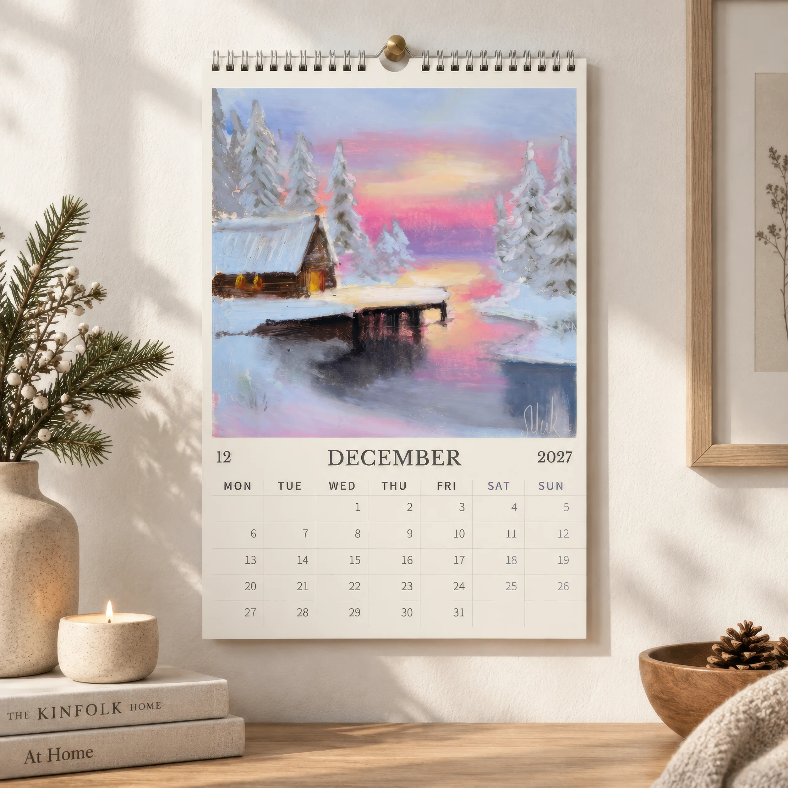 2027 Wall Calendar | Landscape Oil Pastel Paintings - Image 4