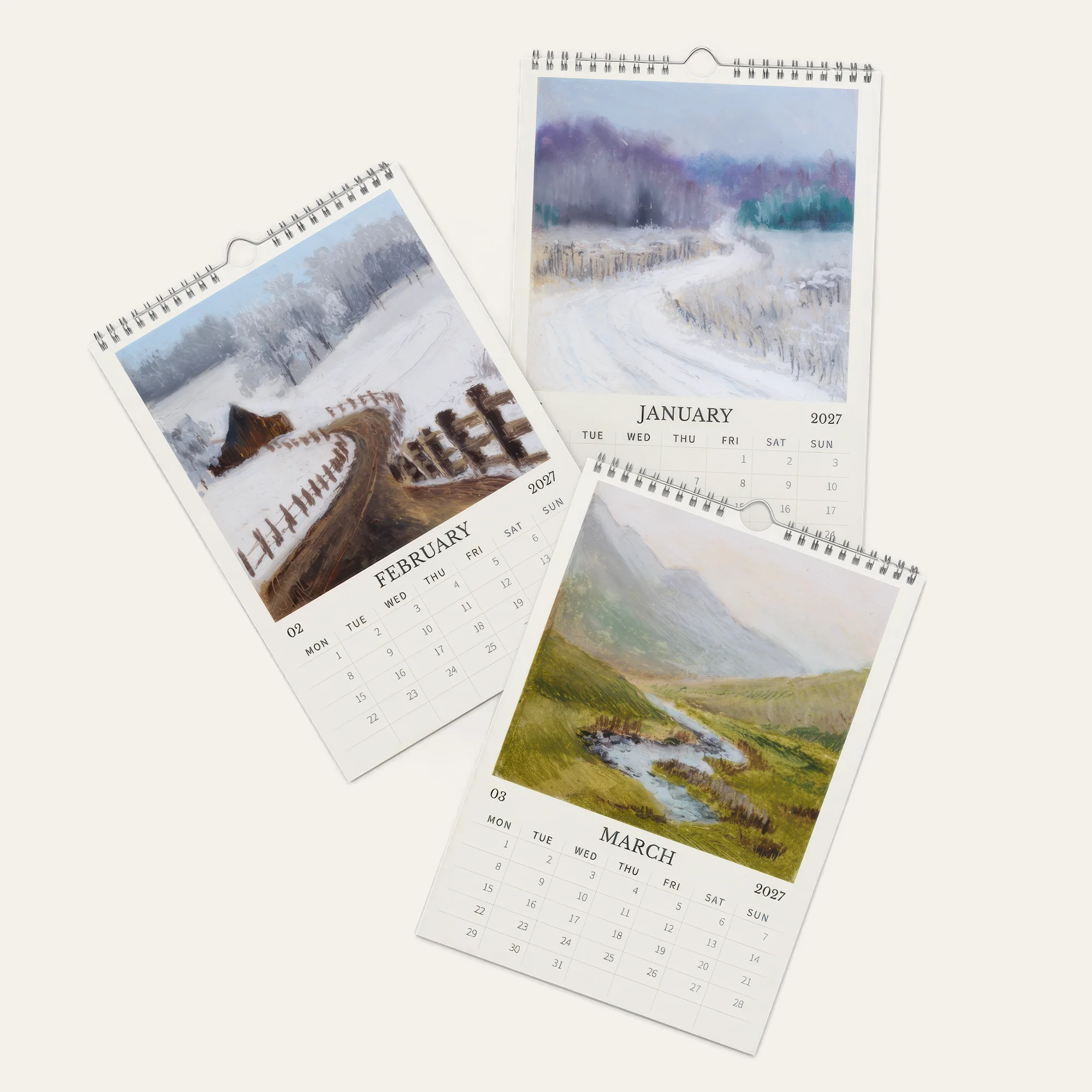 2027 Wall Calendar | Landscape Oil Pastel Paintings - Image 5