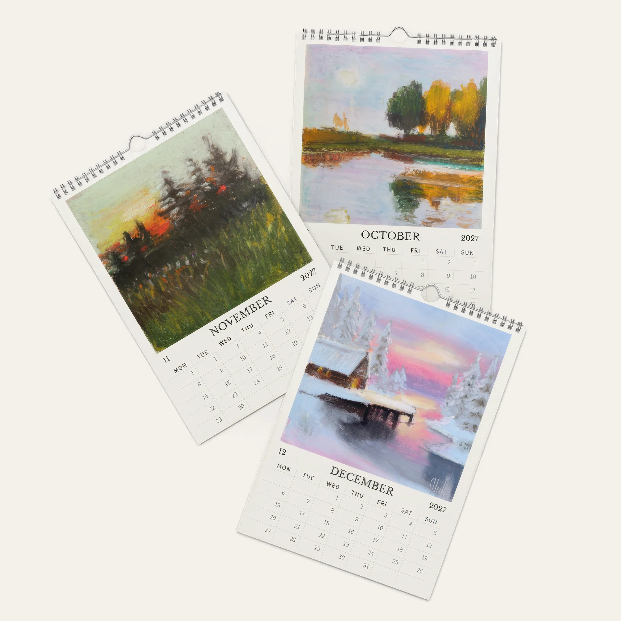 2027 Wall Calendar | Landscape Oil Pastel Paintings - Image 8