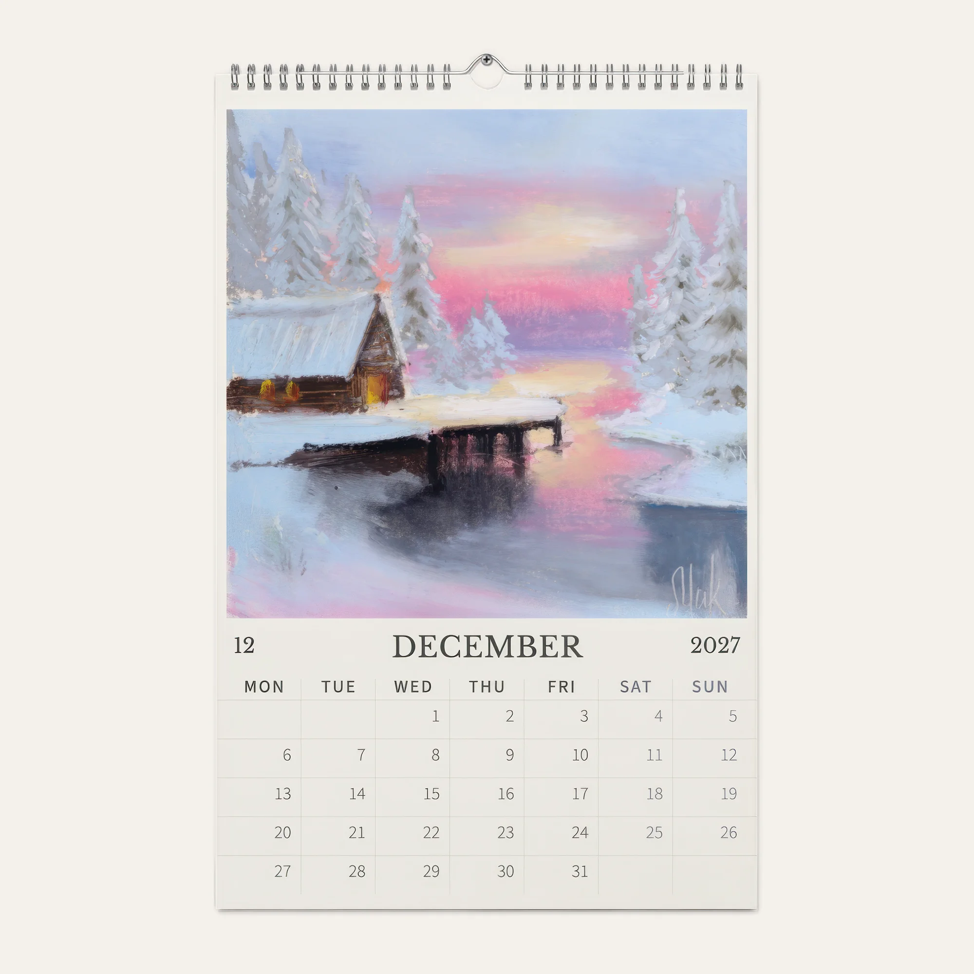 2027 Wall Calendar | Landscape Oil Pastel Paintings - Image 16