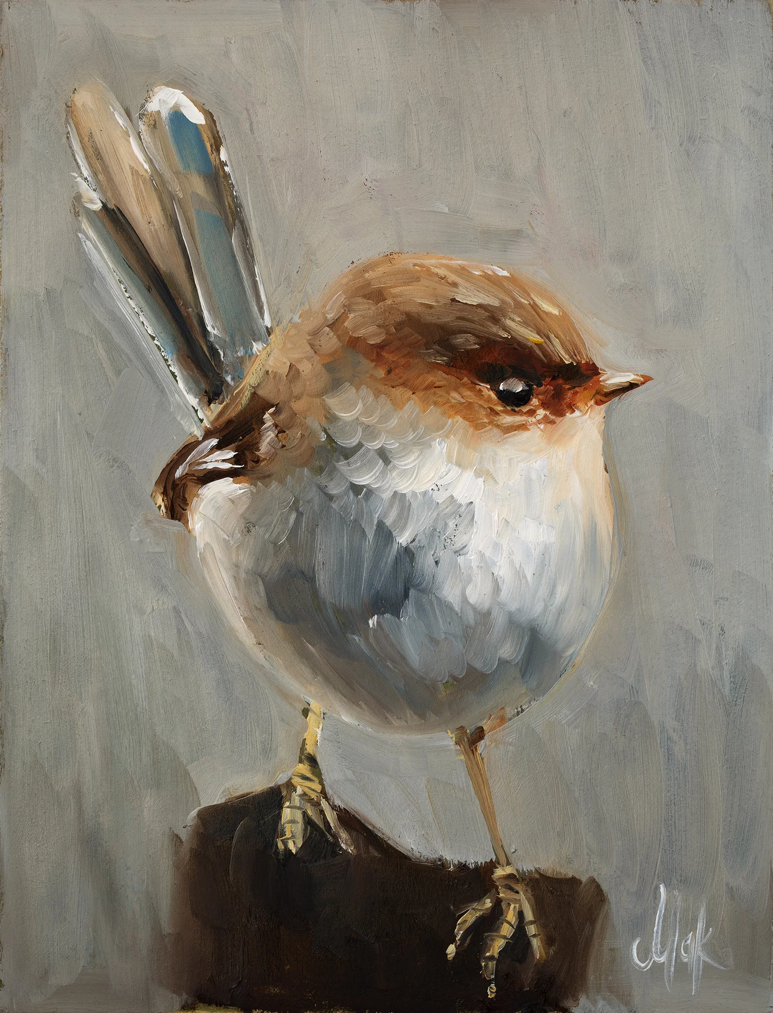 Bird Oil Painting, Original Songbird Portrait - Image 6
